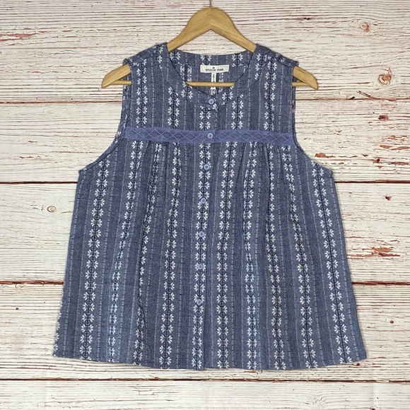 NWT Emmie Rose Chambray Sleeveless Top Sz L - Picture 5 of 15